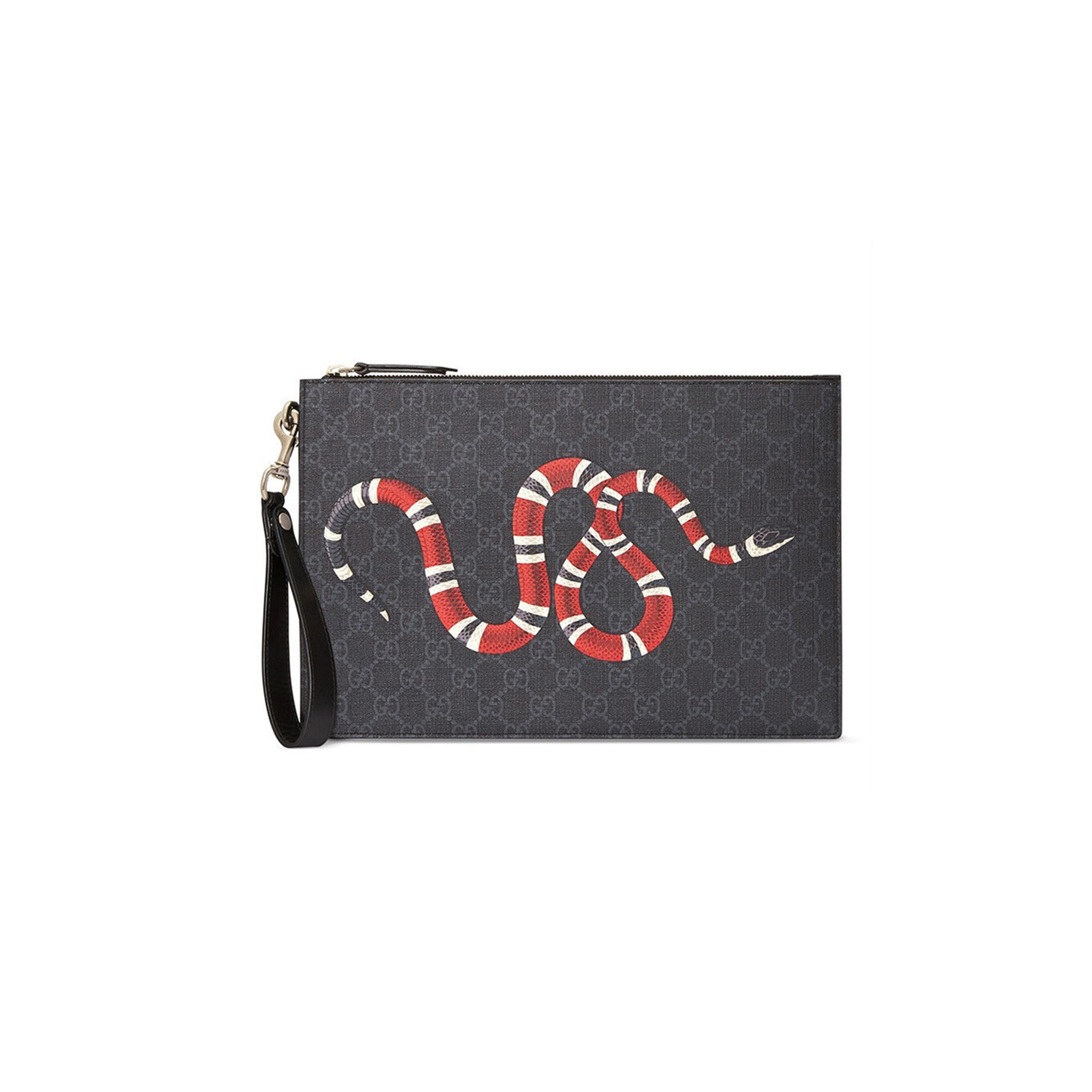 GUCCI BESTIARY POUCH WITH KINGSNAKE 473904 (30.5*21*1.5cm)